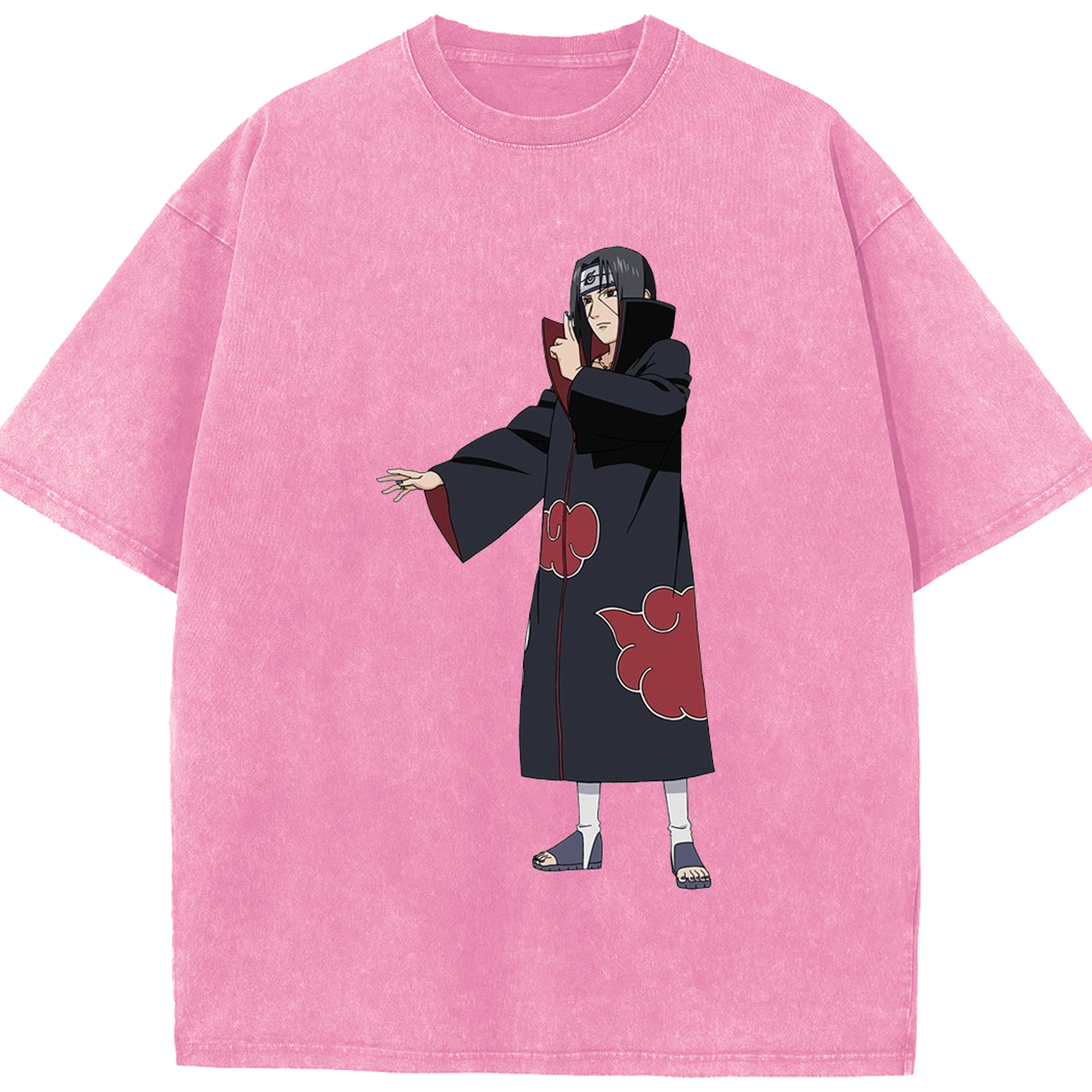 （画像用） NARUTO -ナルト- うちは イタチ Uchiha Itachi 綿100% ヴィンテージ風 半袖Tシャツ（フロントプリント）